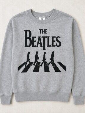 Grayson Social Girls The Beatles Sweatshirt L 10-12 Gray Abbey Road Rock Graphic